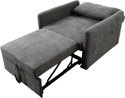 Vista 4 de A Ainehome Sofás y sofás cama convertible con bolsillo de almacenamiento, sofá biplaza de franela con cama extraíble para sofá de espacio pequeño