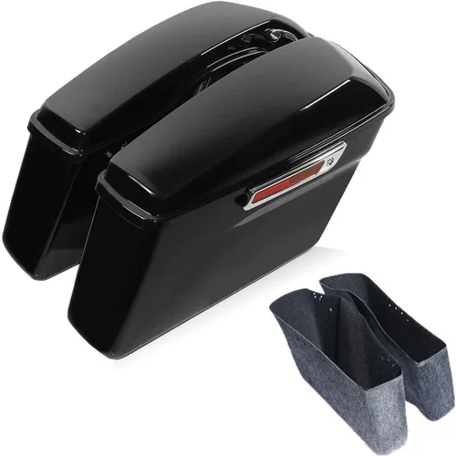 Vista 10 de Green-L Alforjas duras de color negro mate para Harley Touring Road King Street Glide Electra Ultra 2014-2024 Mate negro