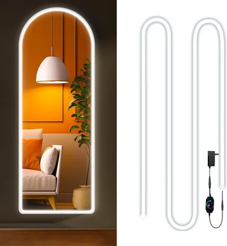 Vista 9 de Luces de tocador para espejo, luces de maquillaje estilo Hollywood con atenuador y fuente de alimentación, impermeables, 16.0 pies/16.4 ft, 600 LED