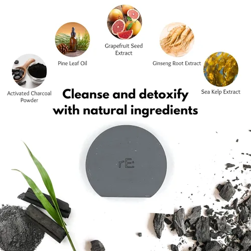 Vista 2 de rE: REKURATOR Barra de champú desintoxicante, champú sólido ecológico para el cuidado del cabello para cabello brillante y limpio, pH equilibrado