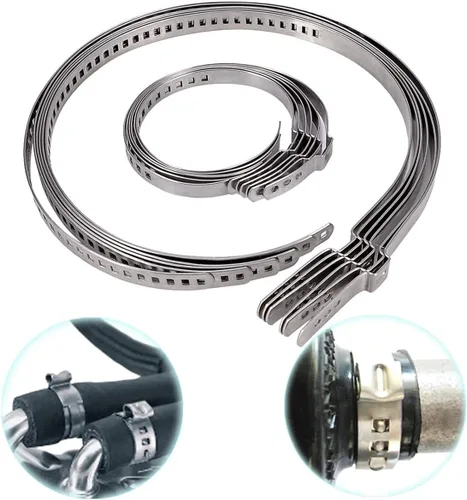 Vista 4 de 10 piezas de kit de abrazadera de arranque de eje CV, abrazadera de eje de transmisión ajustable de acero inoxidable, 5 piezas pequeñas y 5 piezas