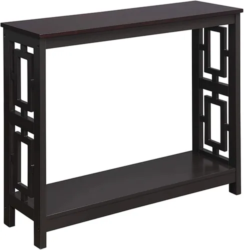 Vista 7 de Convenience Concepts Town - Mesa consola cuadrada con estante, color negro