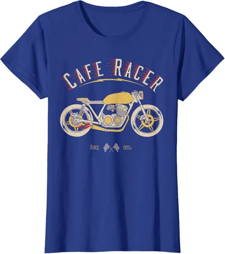 Vista 50 de Camiseta Cafe Racer - Old School - Camiseta de motocicleta vintage Negro