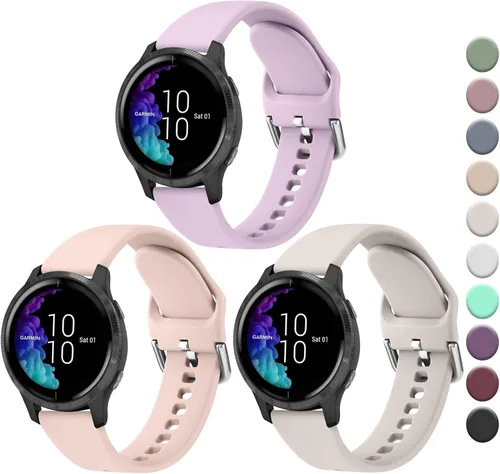 Vista 9 de Bandas de silicona compatibles con Garmin Vivoactive 6 / Vivoactive 5 / Vivoactive 3, Correa de reloj Garmin Venu 2 Plus / Venu Sq / Correas