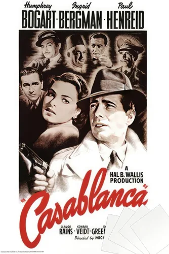 Vista 10 de Casablanca - Póster de película (estilo regular - blanco) (tamaño: 24 x 36 pulgadas) (póster laminado)