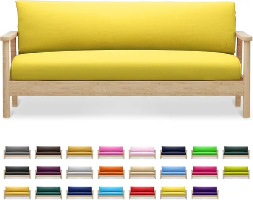 Vista 12 de MoNiBloom Funda para futón de tamaño matrimonial, funda elástica sin brazos, funda para sofá sin brazos, protector de muebles, fundas de cojín Trigo