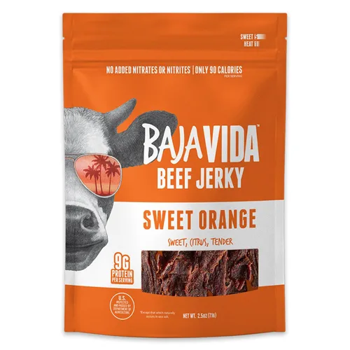 Vista 9 de Baja Beef Jerky - Cecina de res 100% natural, cetogénica, sin gluten, cecina artesanal baja en calorías, 0.46 oz de proteína por porción, sin
