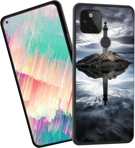 Vista 91 de Funda delgada para Google Pixel 4 XL, funda delgada de silicona de TPU suave a prueba de golpes para Google Pixel 4 XL, cruz negra