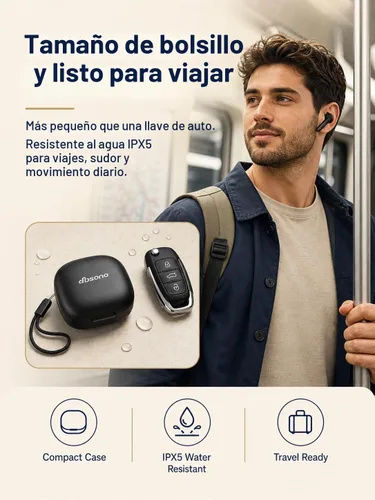 Vista 6 de Auriculares Bluetooth inalámbricos verdaderos: auriculares Bluetooth ultraligeros para comodidad durante todo el día, auriculares TWS impermeables
