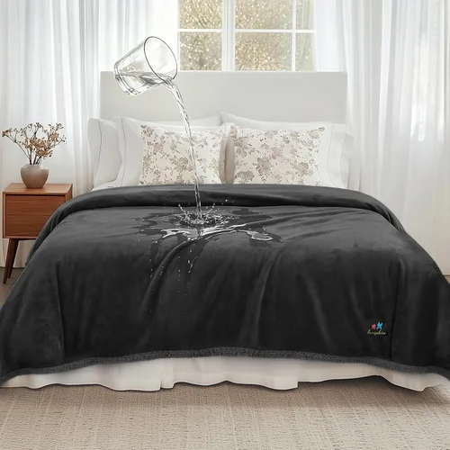 Vista 18 de Cobija impermeable para mascotas, a prueba de líquidos y orina, para sofá, cama, sillón, reversible, vellón, forro polar, protector de muebles