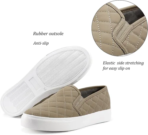 Vista 2 de JENN ARDOR Zapatos deportivos sin cordones para mujer, zapatos casuales perforadosacolchados, zapatos planos de moda para caminar