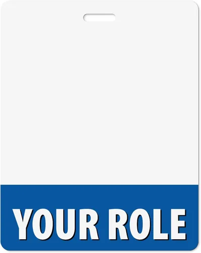 Vista 3 de Insignia personalizada Buddy – en color rosa bebé – horizontal de gran tamaño – Tarjeta de respaldo de doble cara – Duradera y resistente al agua