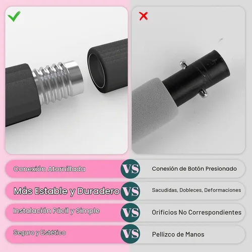 Vista 3 de Kit de barra de pilates con bandas de resistencia, barra multifuncional de yoga y pilates con hebilla de ajuste de metal resistente, kit de barra