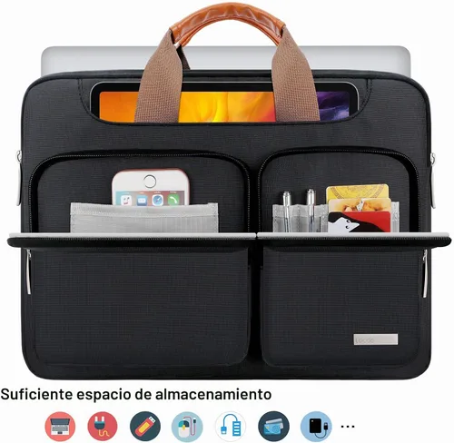 Vista 5 de Lacdo Funda protectora 360º para laptop con correa para el hombro