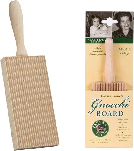 Vista 3 de Fante's Tableros de ñoquis, madera de haya, fabricadas en Italia, para dar forma a los ñoquis, añadir textura, sostener más salsa y cocina