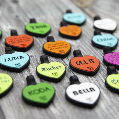 Vista 2 de Etiqueta de gato silenciosa de silicona personalizada con 5 líneas de grabado profundo personalizado duradero, etiqueta de identificación de mascota