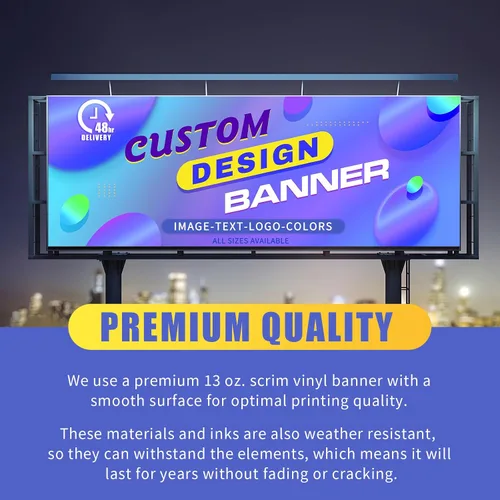 Vista 5 de Cartel de vinilo personalizado de 13 onzas para interiores y exteriores, pancartas personalizadas para negocios, cumpleaños, fiestas, escuela