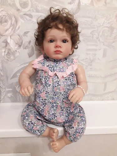 Vista 2 de Reborn Baby Dolls - Muñeca realista de silicona de 23 pulgadas que parece un bebé real, muñeca realista y viva ponderada, recién nacida, recién