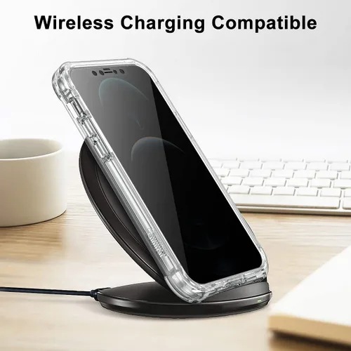 Vista 7 de SURITCH Funda transparente para iPhone 12 Pro Max (solamente) de 6.7 pulgadas, [protector de pantalla de privacidad] protección de cuerpo completo a