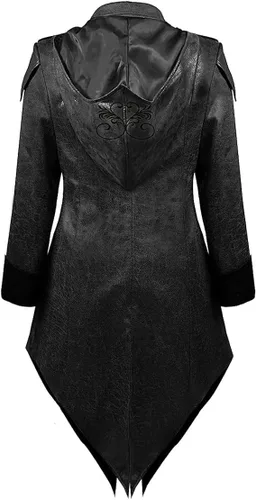 Vista 2 de TZMAPU Chaqueta pirata steampunk para hombre, estilo gótico, vampiro, victoriano, abrigo