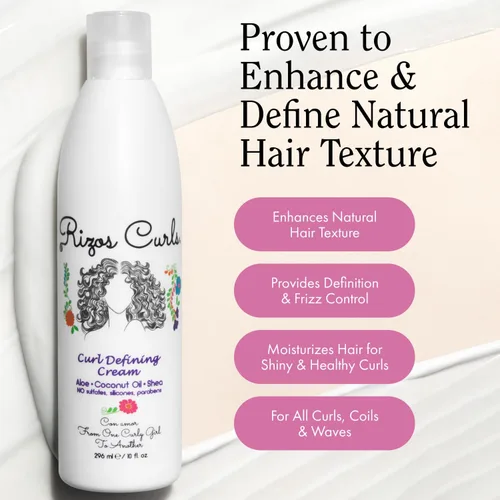 Vista 5 de Rizos Curls Crema definidora de rizos para cabello ondulado, rizado y enrollado – Control de encrespamiento, define, suaviza, hidrata, añade brillo