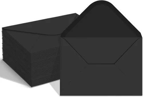 Vista 23 de Paquete de 50 sobres negros A4 de 4 x 6 pulgadas para invitaciones, imprimibles, autosellables para bodas, invitaciones, fotos, postales, tarjetas