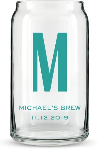Vista 9 de WEDDINGSTAR Vaso de cerveza personalizado en forma de lata de 16 oz - Beer Makes Me Hoppy Print
