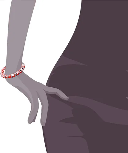 Vista 4 de Pulsera con cuentas de mal de ojo turco, con abalorio de vidrio veneciano con espaciadores rondelle