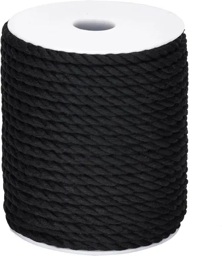 Vista 8 de joycraft Cordón de macramé, cuerda de algodón blanco hueso, 0.315 in x 21 yardas, cuerda de algodón trenzado de 3 hebras para colgar plantas