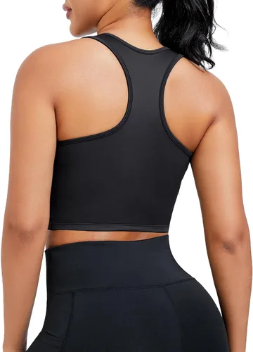 Vista 5 de URSEXYLY Sujetadores deportivos con cremallera frontal para mujer, brasier de yoga acolchado extraíble de alto soporte para fitness, entrenamiento