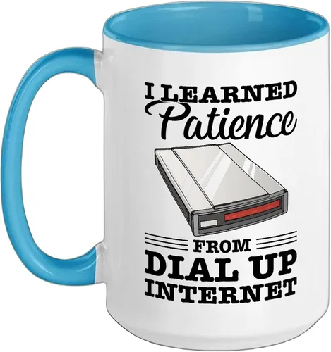 Vista 12 de Taza de cerámica vintage de los 90s Nostalgia Retro 90s Dial Up Internet Vintage, negro/blanco