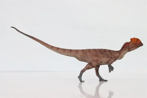 Vista 2 de HLG - Figura decorativa de dinosaurio de dilofosaurio a escala 1:35 (rojo)