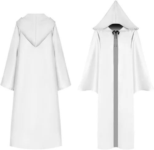 Vista 7 de SQCS Capa de terciopelo con capucha de longitud completa, bata larga con capucha, para Halloween, cosplay, disfraz de bruja, capas de vampiro