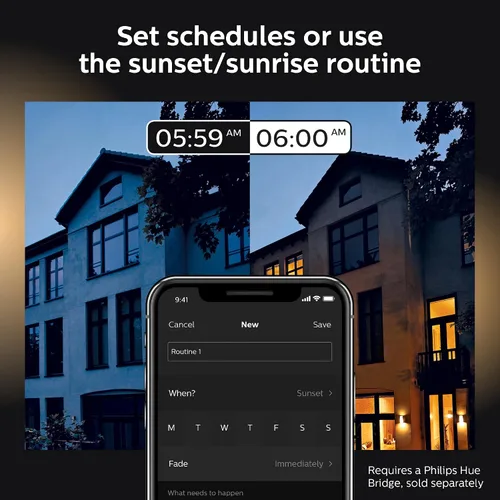 Vista 6 de Philips Hue - Bombillas LED inteligentes blancas para exteriores PAR38 de 13 W, requiere hub, 2 bombillas LED PAR38 blancas, funciona con Alexa