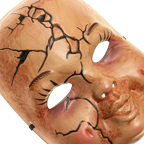 Vista 4 de Máscara de disfraz de cara completa de bebé de terror de terror de Halloween, Carne