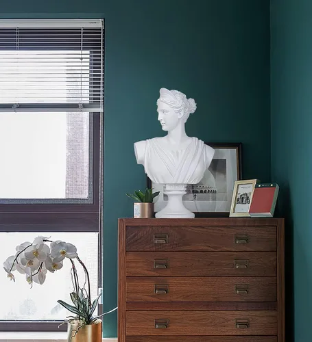 Vista 2 de YUEOECOR Estatua griega de Diana de 14.2 pulgadas, busto romano clásico de mitología griega, escultura blanca para decoración del hogar