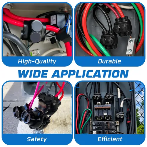 Vista 7 de OHLECTRIC Conectores de cable aislados de alta calidad (paquete de 1) Conector multigrifo de doble cara de 2 puertos, rango de cables 4-14 de doble