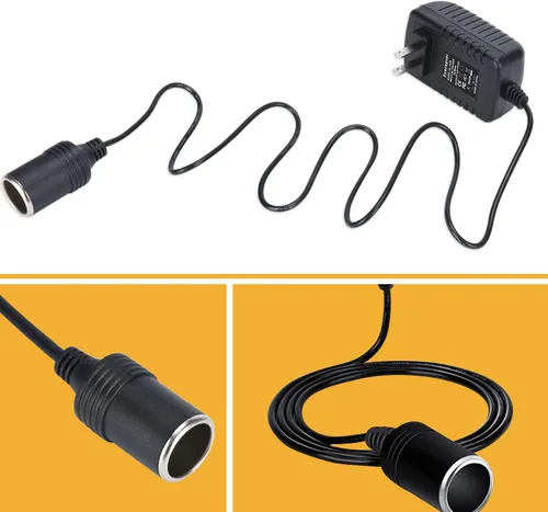 Vista 9 de Convertidor de CA a CC de 12 V 24 W, enchufe para encendedor de cigarrillos de automóvil, 100-240V a 12V 2A AC/DC adaptador de alimentación