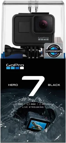 Vista 9 de GoPro Hero7 Black - Cámara de acción impermeable con pantalla táctil 4K Ultra HD Video 12MP Fotos 720p Estabilización de transmisión en vivo