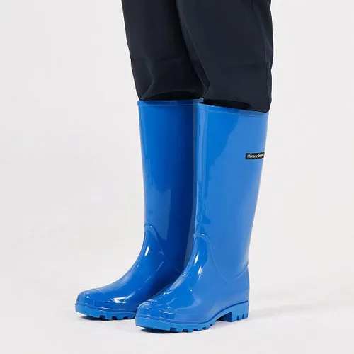 Vista 3 de planone Botas de lluvia altas de moda para mujer, impermeables, botas ligeras para jardín al aire libre, botas de lodo para damas, zapatos