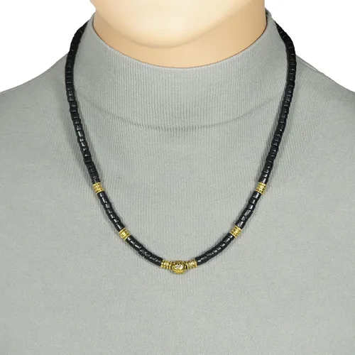Vista 5 de Beautiful Handmade Black Coco Shell with Gold Bead Necklace 16, 18, 20 or 24 inch