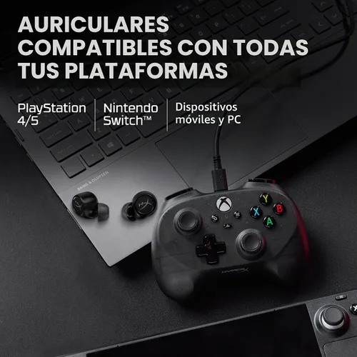 Vista 7 de HyperX Cirro Buds Pro - Auriculares inalámbricos verdaderos, cancelación activa de ruido, ANC, modo de sonido ambiental, baja latencia, Bluetooth