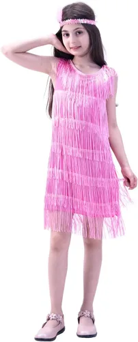 Vista 3 de Vestido de fiesta para niñas de los años 20, disfraz para niños