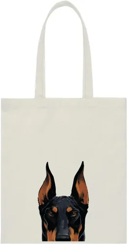 Vista 30 de WIRESTER Bolsa de lona para mujeres y niñas, bolsa de playa, comestibles y viajes, lindo perro