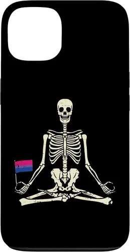 Vista 7 de Funda de regalo para iPhone 13 Pro Skeleton Yoga Namaste Bisexual Pride Flag Yogi LGBTQ Bi