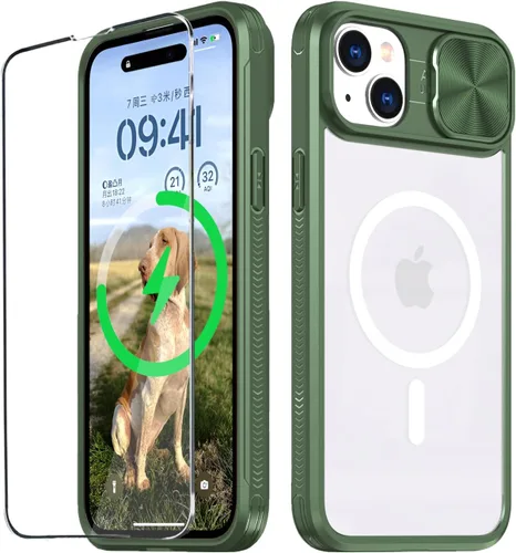 Vista 13 de Funda MagSafe transparente de titanio compatible con iPhone 15 Pro con cubierta deslizante para cámara, imanes fuertes, antiamarilleo, a prueba