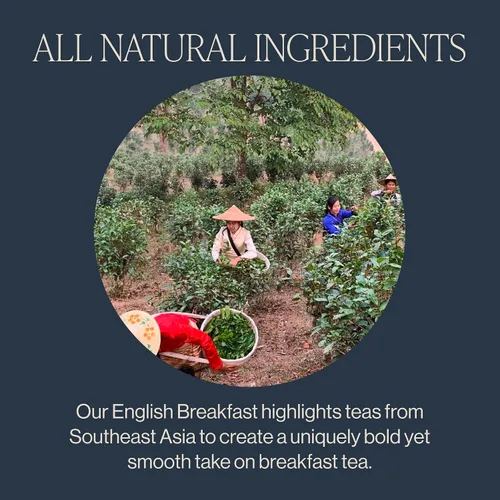 Vista 3 de Rishi Tea Té de desayuno inglés orgánico de hojas sueltas de té negro puro, energizante y con cafeína, ideal para té caliente o helado - 4 onzas