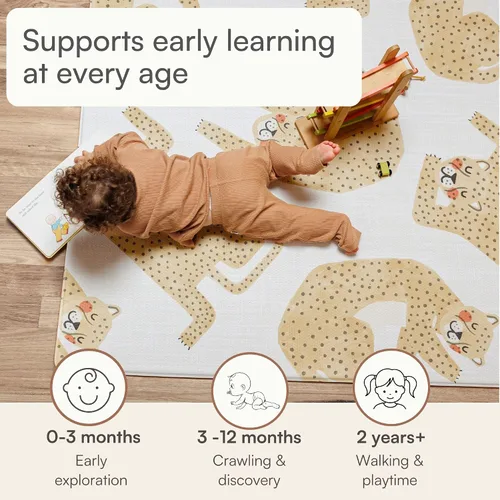 Vista 6 de Lillefolk Tapete reversible de juego para bebés, grande de 6.9 x 4.6 pies, tapete de espuma para bebés y niños pequeños, elegante alfombra no tóxica