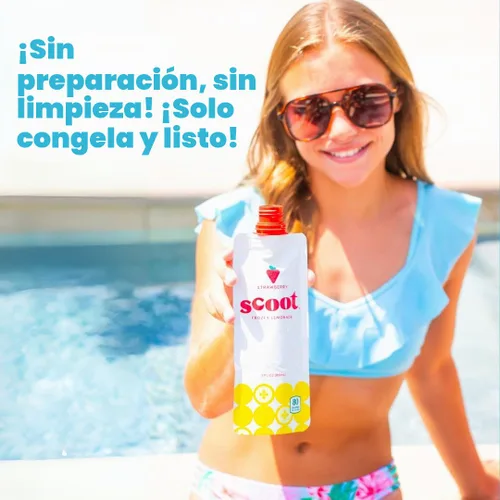 Vista 6 de Scoot Frozen Lemonade Original Lemon Bolsas de 3 onzas de limonada clásica con sabor a limón, listas para congelar, exprimir en un granizado