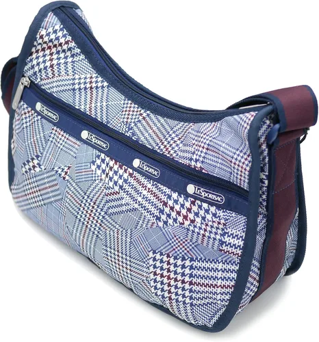 Vista 4 de LeSportsac Bolso bandolera clásico Hobo en cuadros rompecabezas, Cuadros rompecabezas